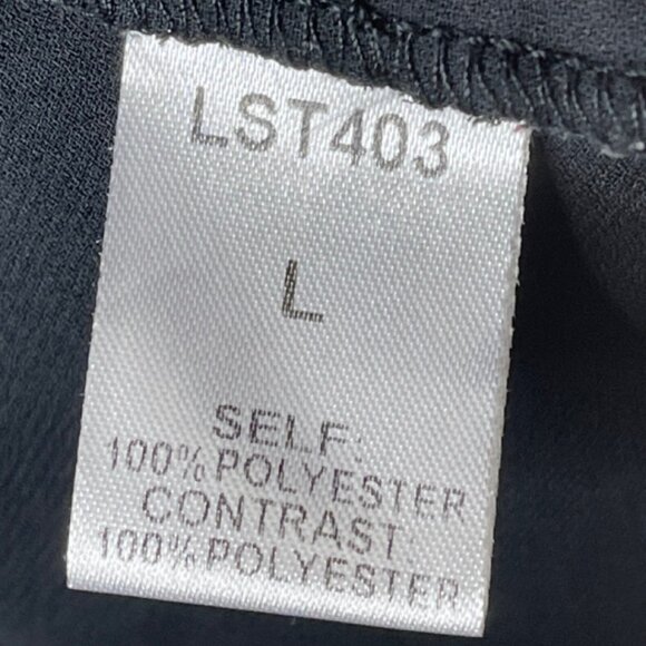 LE SAMPLE | Womens Spaghetti Strap Black Sheer Tank Top | Size L - Picture 8 of 11